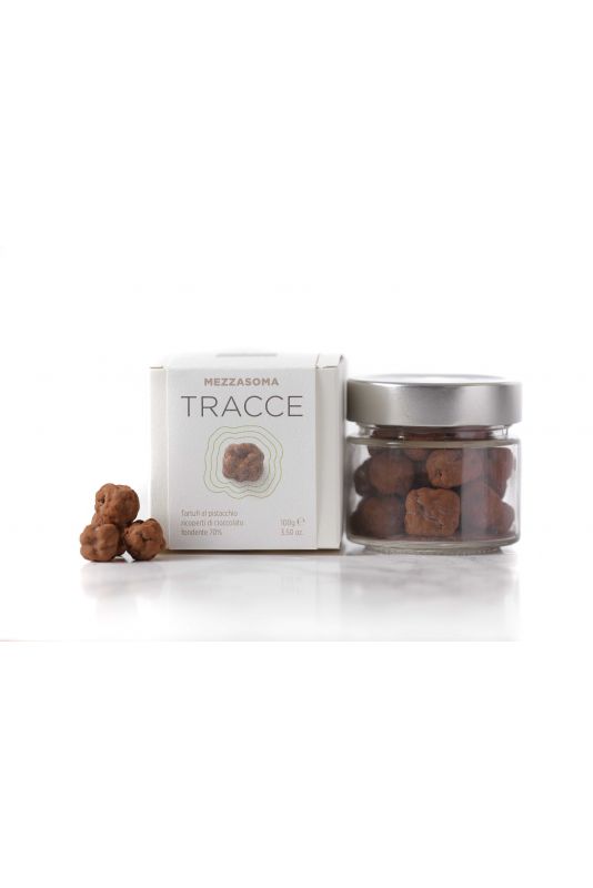 Bonci Mezzasoma Tracce Tartufi Al Pistacchio Ricoperti Di Cioccolato Fondente 70% Gr. 100 Divine Golosità Toscane Bonci Mezzasoma Tracce Tartufi Al Pistacchio Ricoperti Di Cioccolato Fondente 70% Gr. 100 Divine Golosità Toscane