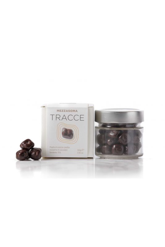Bonci Mezzasoma Tracce Pepite Di Arancia Candita Ricoperta Di Cioccolato Fondente 70% Gr. 100 Divine Golosità Toscane Bonci Mezzasoma Tracce Pepite Di Arancia Candita Ricoperta Di Cioccolato Fondente 70% Gr. 100 Divine Golosità Toscane
