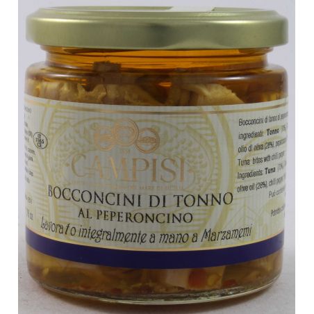 Campisi Bocconcini Di Tonno Al Peperoncino In Olio D'Oliva Gr. 220 Divine Golosità Toscane