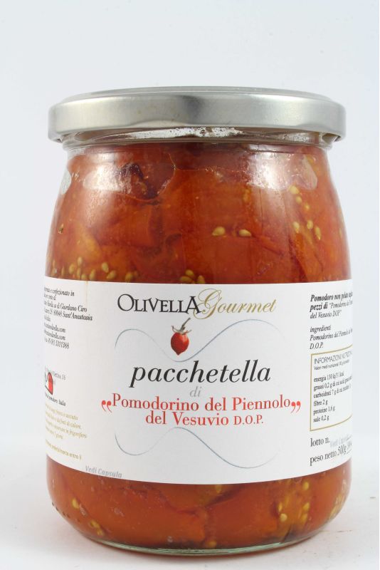 Olivella Gourmet "Pomodorino Del Piennolo Del Vesuvio D.O.P" Pacchetella Di Pomodoro Gr. 500