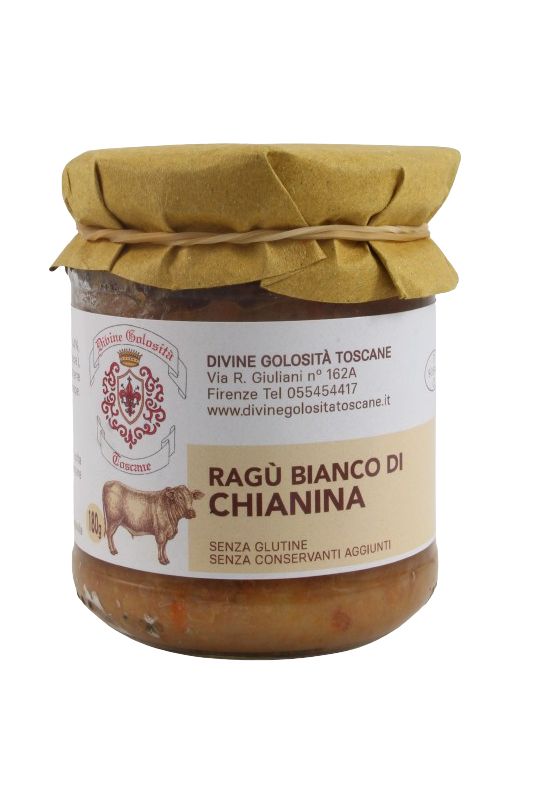 Divine Golosità Toscane Sugo Di Carne Chianina In Bianco Gr. 180 Divine Golosità Toscane Divine Golosità Toscane Sugo Di Carne Chianina In Bianco Gr. 180 Divine Golosità Toscane