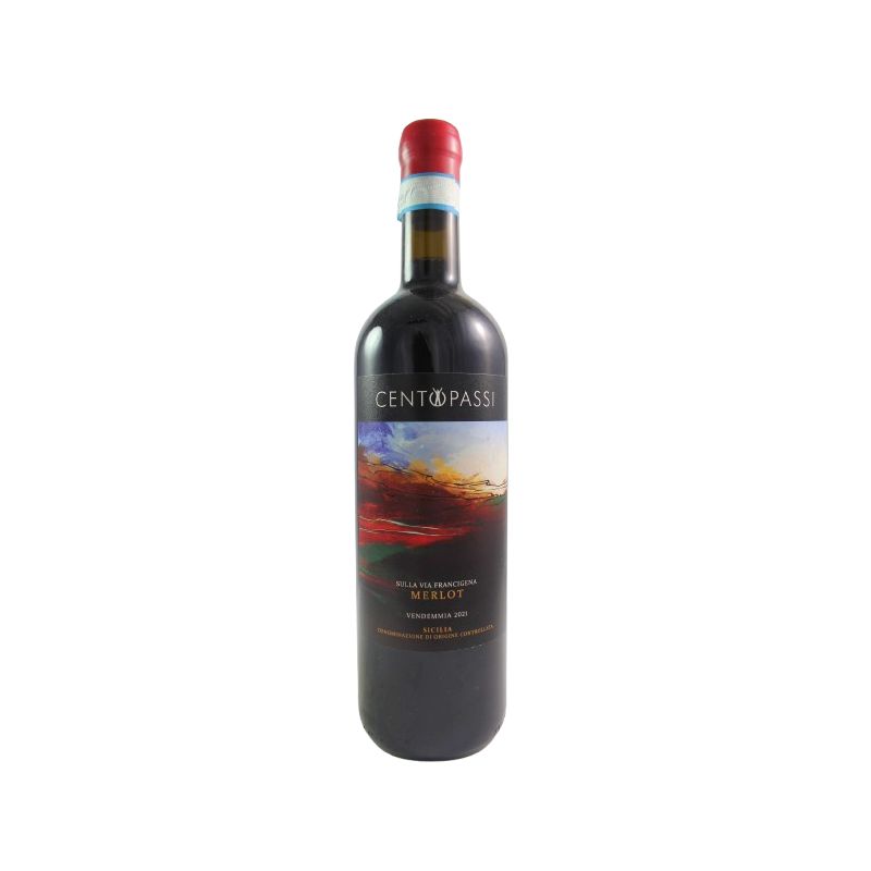 Centopassi - Sulla Via Francigena Merlot Terre Siciliane Bio 2021 Ml. 750 Divine Golosità Toscane