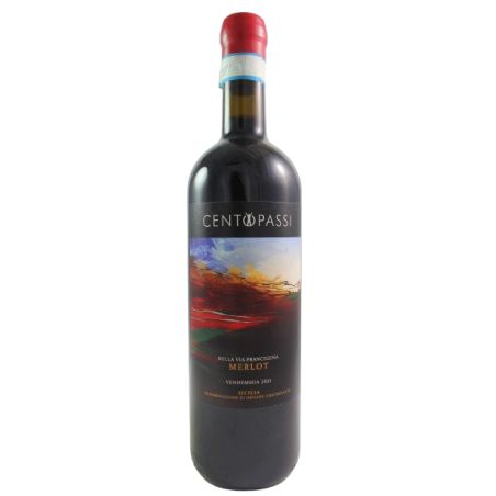Centopassi - Sulla Via Francigena Merlot Terre Siciliane Bio 2021 Ml. 750 Divine Golosità Toscane