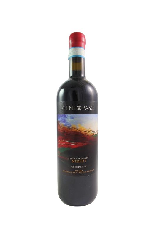Centopassi - Sulla Via Francigena Merlot Terre Siciliane Bio 2021 Ml. 750 Divine Golosità Toscane