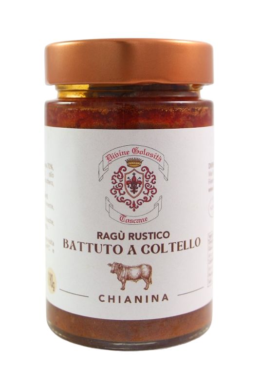 Divine Golosità Toscane Sugo Di Carne Chianina Battuta A Coltello Gr. 190 Divine Golosità Toscane Divine Golosità Toscane Sugo Di Carne Chianina Battuta A Coltello Gr. 190 Divine Golosità Toscane