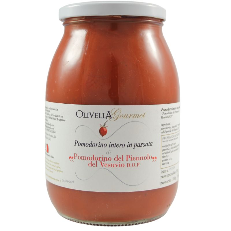 Olivella Gourmet Pomodorino Del Piennolo Del Vesuvio D.O.P Intero In Passata Kg. 1,00 Divine Golosità Toscane