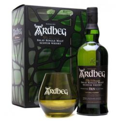 Ardbeg - Scotch Whisky Islay Single Malt Guaranteed Ten Years Old Special Pack+ 1 Bicchiere Ml. 700 Divine Golosità Toscane