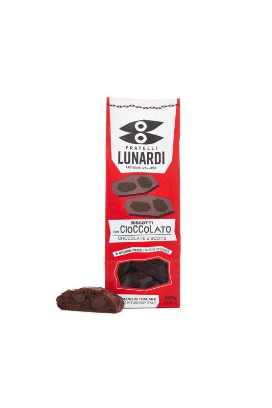 Lunardi Crumbly Biscuits With Chocolate In Big Pieces Gr. 200 Divine Golosità Toscane Lunardi Crumbly Biscuits With Chocolate In Big Pieces Gr. 200 Divine Golosità Toscane