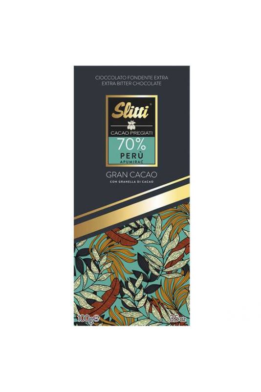 Slitti Tavoletta Gran Cacao 70% Perù Gr. 100 Divine Golosità Toscane Slitti Tavoletta Gran Cacao 70% Perù Gr. 100 Divine Golosità Toscane
